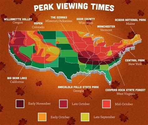 Fall foliage map for the continental U.S. | Leaf peeping, Fall, Fall ...