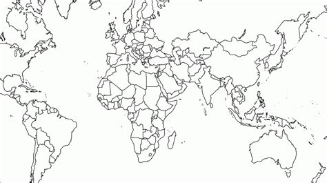 5 Free Printable Blank World Map With Countries Outline In PDF