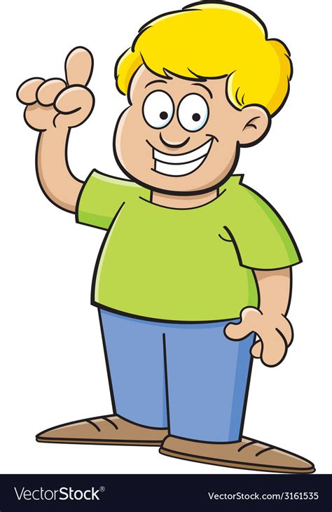 Cartoon boy pointing Royalty Free Vector Image