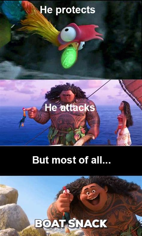 Boat Snack (Protec Attac Meme Heihei version) : r/moana