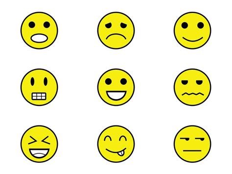 Circle Of Emojis Showing different emotions-Vector illustration ...