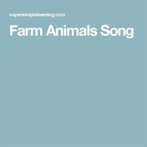 The Animals On The Farm - Super Simple | Farm animal songs, Songs, Animals