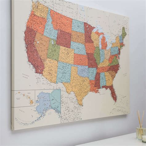 Push Pin USA Map - Colorful (Detailed) - Push Pin Travel Maps