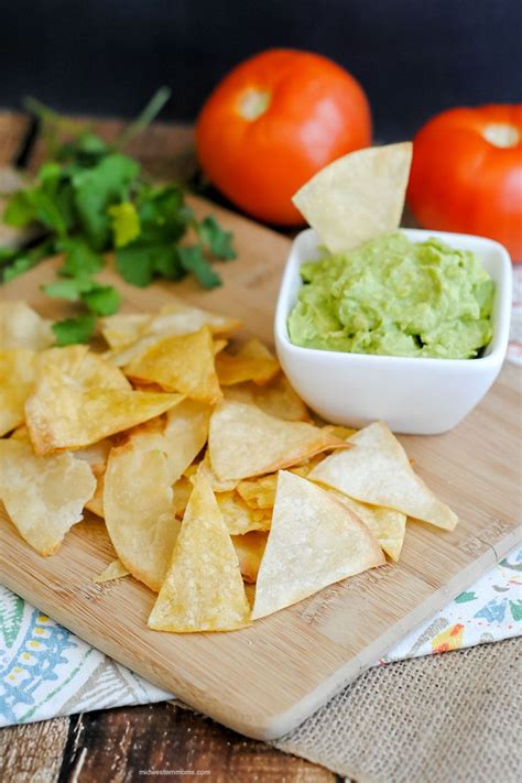 Homemade Chips and Guacamole Dip