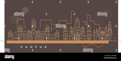 Kanpur City, Key Monument - Simple Skyline Silhouette - Stock ...