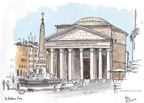 Pantheon Drawing at PaintingValley.com | Explore collection of Pantheon ...