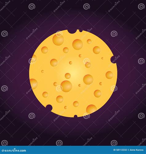 Cheese Moon Vector Illustration | CartoonDealer.com #14022262