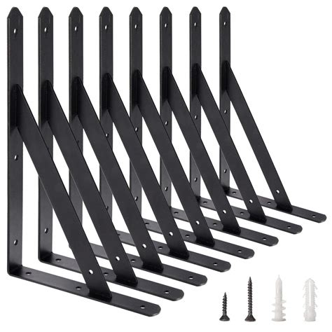 AWX Heavy Duty Shelf Brackets 12 inches x 8 inches with Screws - 8 Pack ...