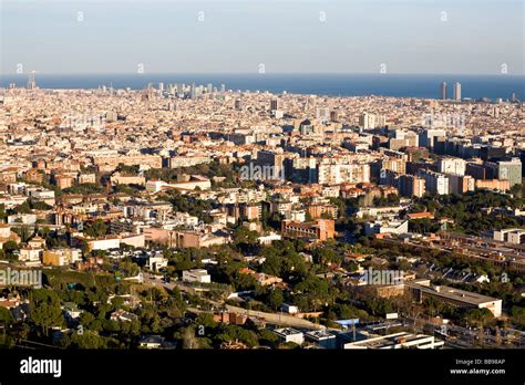 Barcelona city aerial view Stock Photo - Alamy