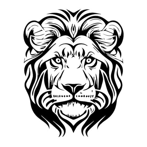 Premium Vector | Lion face tattoo illustration