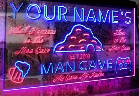 personalized neon man cave signs