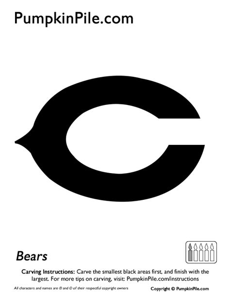 NFL: Chicago Bears (Free Pumpkin Stencil - Pumpkin Pattern - Pumpkin ...