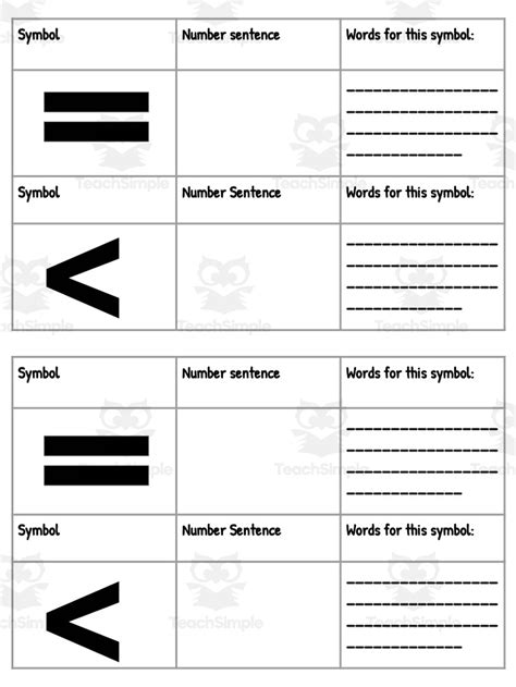 Math Symbols Booklet by Teach Simple