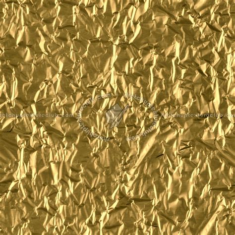 Gold crumpled aluminium foil paper texture seamless 10891