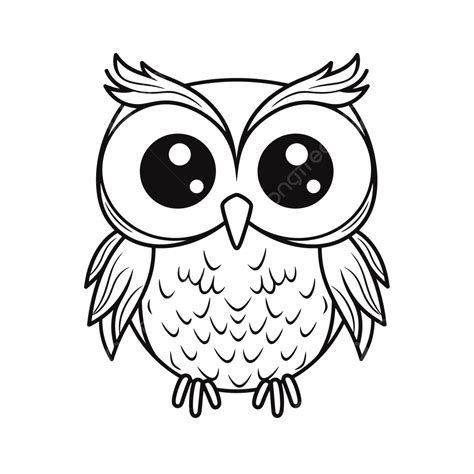 Cute Owl Coloring Pages Outline Sketch Drawing Vector, Owl Drawing ...