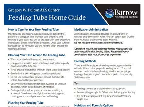 Feeding Tube Home Guide - Barrow Neurological Institute