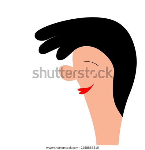 Young Girl Profile Smiling Face Portrait Stock Illustration 2258883315 ...