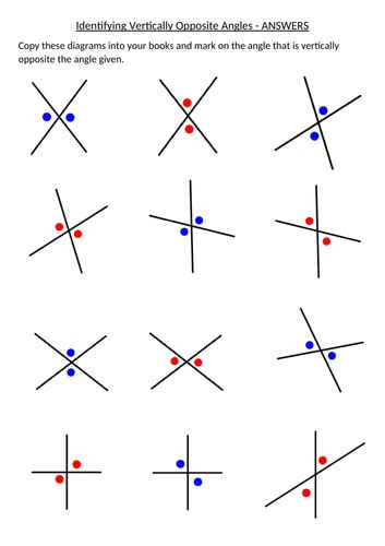 Identifying Vertically Opposite Angles | Teaching Resources