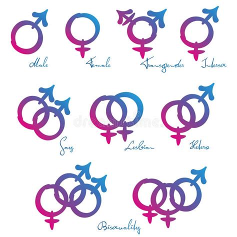 Gender symbol icon set stock vector. Illustration of heterosexual ...