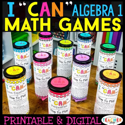 Algebra 1 I CAN Math Games – One Stop Teacher Shop