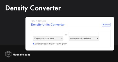 Density Converter - Matmake