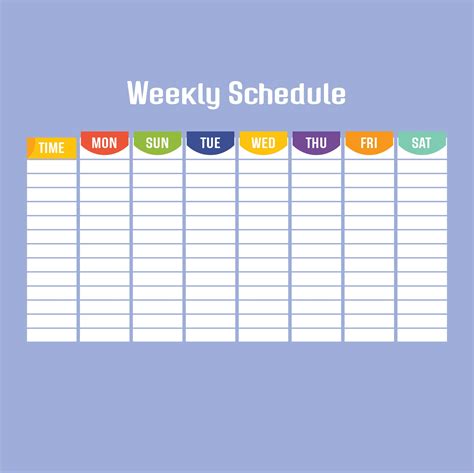 Free Weekly Schedule Template Printable - Printable Templates