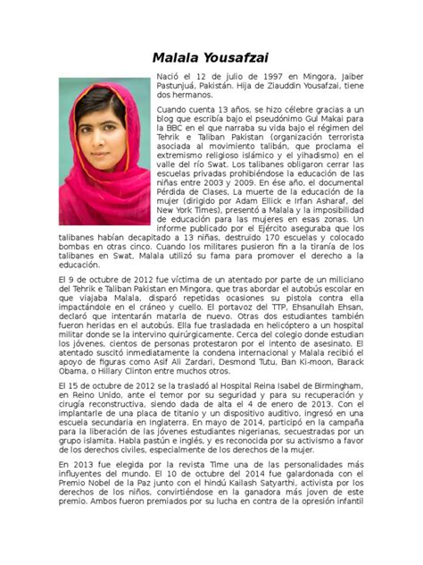 Biografia Malala Yousafzai | Malala Yousafzai | Abusos de derechos humanos