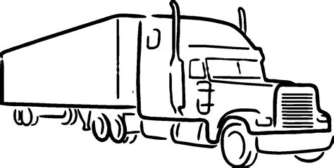 Semi Truck Outline Drawing at PaintingValley.com | Explore collection ...