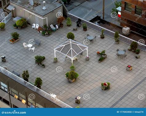 Apartment Building Roof Top Deck. Stock Photo - Image of grill, canada ...