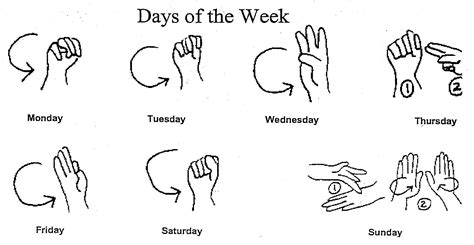 ASL Days of the Week | Asl sign language, Sign language words, Sign ...