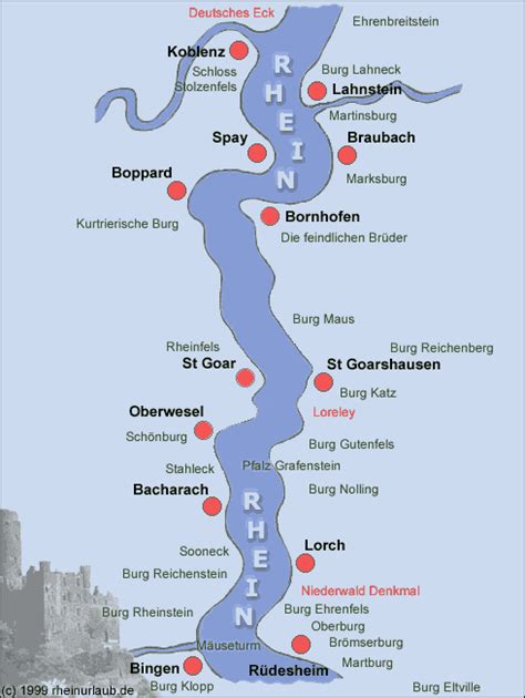 Map of Germany Rhine River maps German Valley road Rhineland Palatinate ...