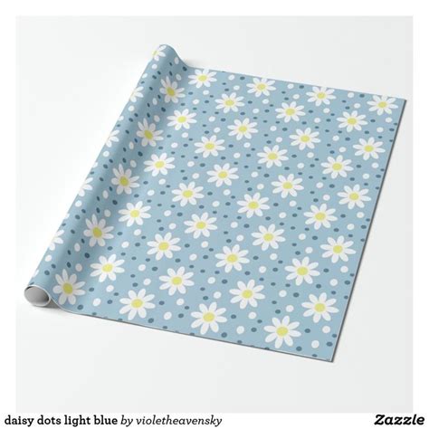 daisy dots light blue wrapping paper | Zazzle in 2022 | Blue wrapping ...