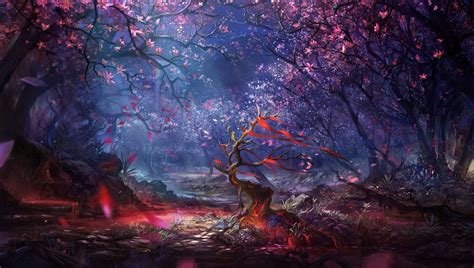 digital Art, Forest, Trees, Colorful, Fantasy Art, Artwork, Landscape ...