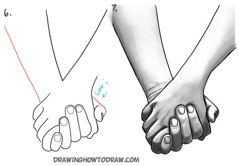 How to Draw Holding Hands with Easy Step by Step Drawing Tutorial – How ...