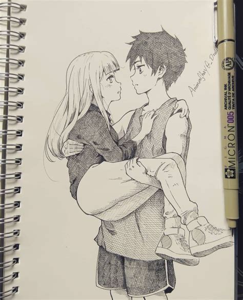 Anime Drawings Of A Couple : Anime Couple Drawing Pencil Sketch ...