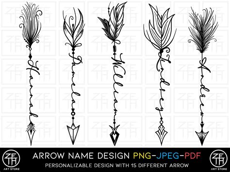 Custom arrow name design arrow tattoo design custom tattoo commission ...