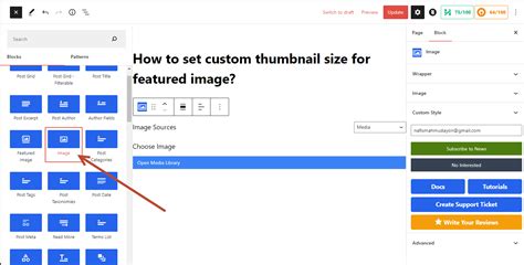 How to set custom thumbnail size for image?