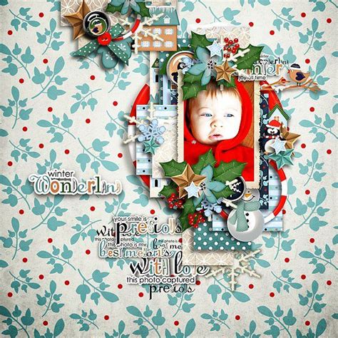 Layout using {Cozy Winter Day 1} Digital Scrapbook Templates by Tinci ...