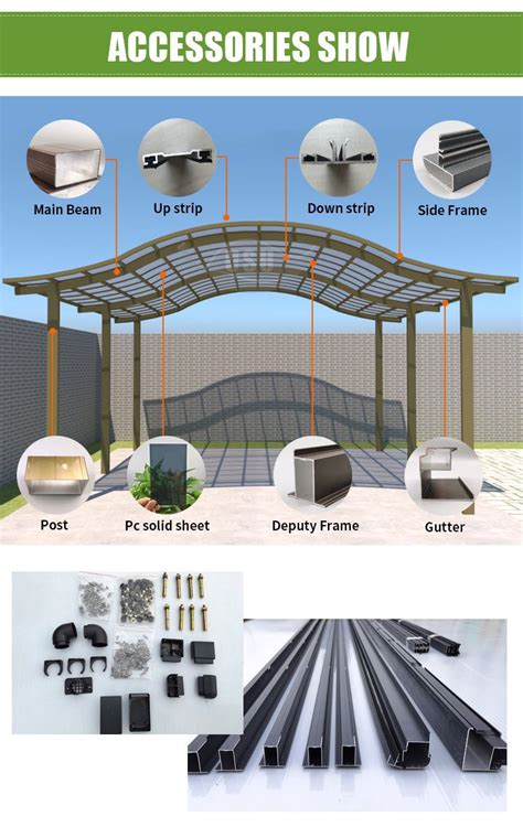 Modern Design Single L-type Flat Roof Carport Kits - UNQ