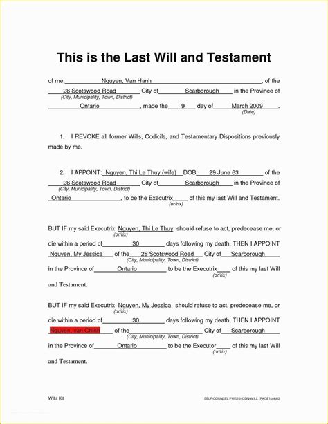 Free Will Template For Microsoft Word Of Example Form Greatest Template ...