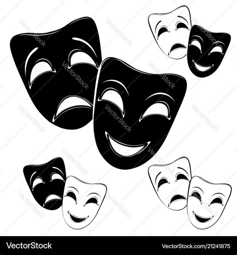 Collection of theater masks Royalty Free Vector Image