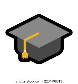 Graduation Cap Emoji Icon Isolated Vector Stock Vector (Royalty Free ...