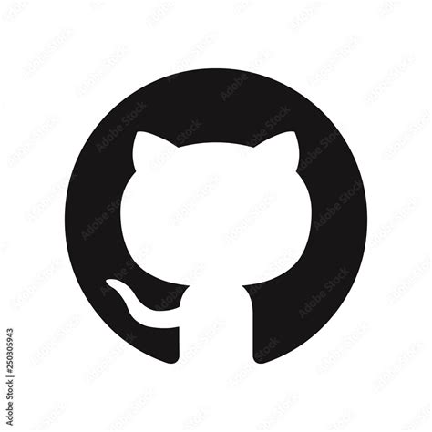 Github logo vector icon Stock Vector | Adobe Stock