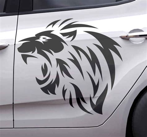 Tribal lion silhouette car sticker - TenStickers