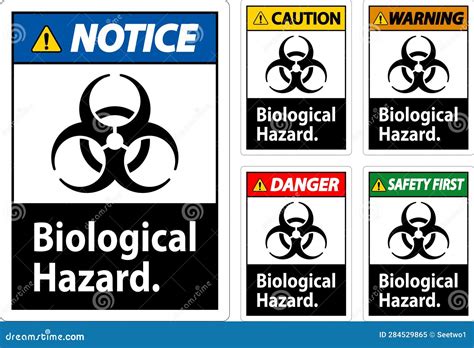 Warning Label Biological Hazard on White Background Stock Vector ...