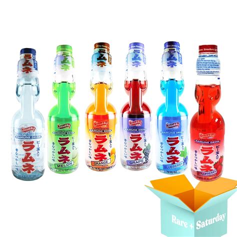 Amazon.com : Ramune Japanese Soda Marble Drink - Variety Flavors (6 ...