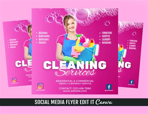 Cleaning Service Flyer Template - Etsy