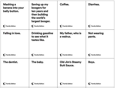 Print and play the new Cards Against Humanity Family Edition for free!