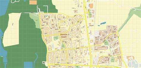 Vallejo California US PDF Vector Map: Extra High Detailed Street Map ...