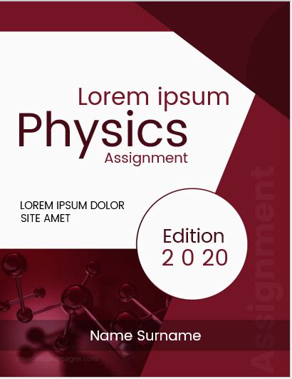 Physics Book Cover Page Design